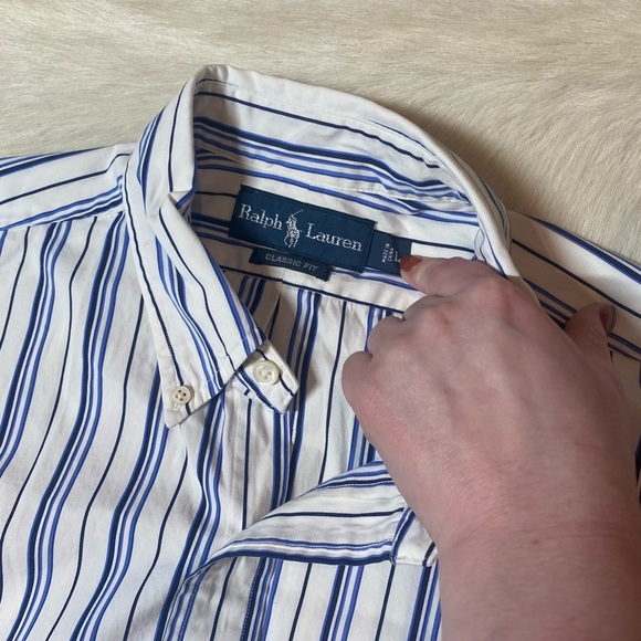Ralph Lauren long-sleeve, button-down shirt, Classic Fit Striped Oxford Shirt - Picture 7 of 7